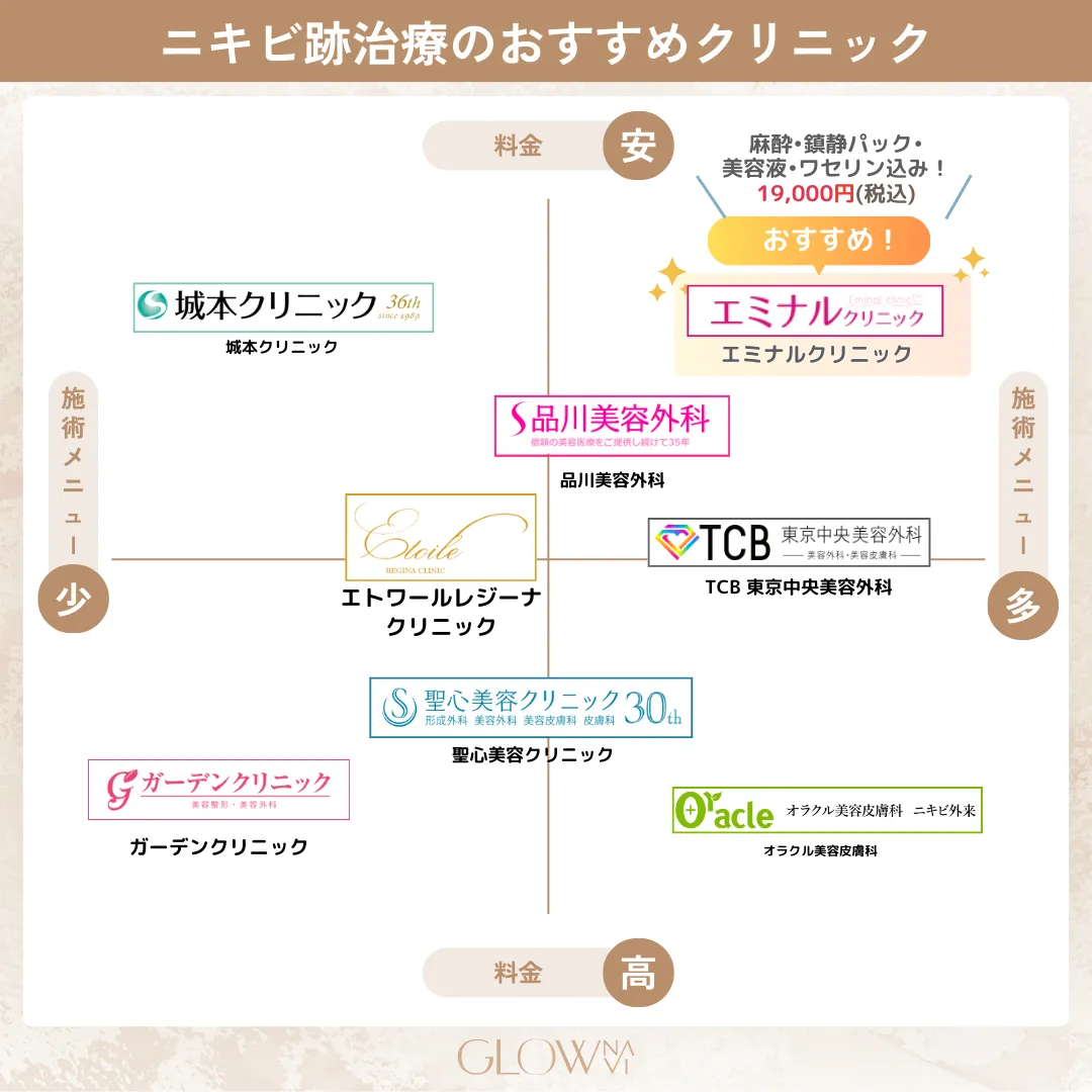 ニキビ跡治療　おすすめカオスマップ